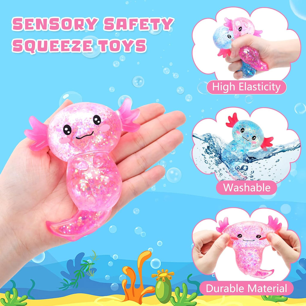 2PCS Glitter Axolotl Squishy Toys